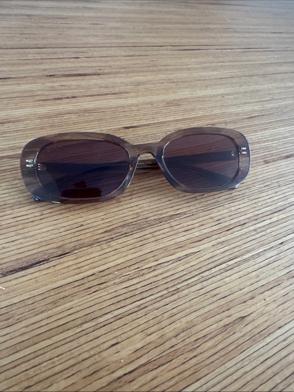Diff Eyewear Transparent Brown Rectangular Women’s Sunglasses